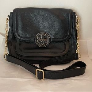 🖤 Tory Burch Black and Gold Reva Crossbody Purse Handbag